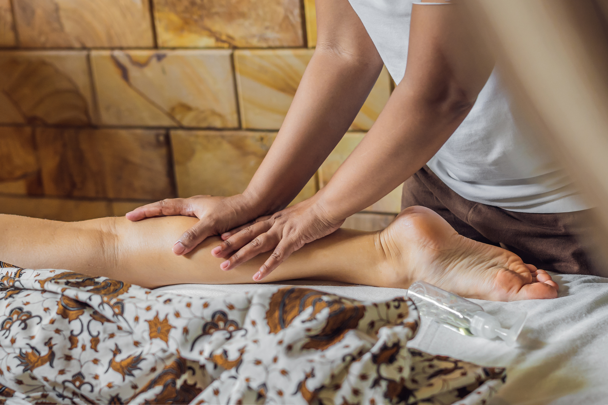 Total relaxation. Beautiful Young Wwoman Get Balinese or Thai Massage